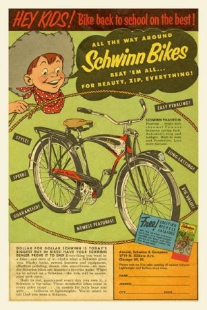 Schwinn Bicycle BS3 - Framed Vintage Advertising Artwork from Interior Elements, Eagle WI
