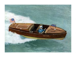 Boating Chris Craft 1937 BCCP12 - Framed Vintage Nautical & Boat Artwork from Interior Elements, Eagle WI