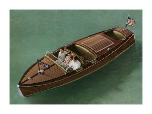 Boating Chris Craft 1937 BCCP3 - Framed Vintage Nautical & Boat Artwork from Interior Elements, Eagle WI