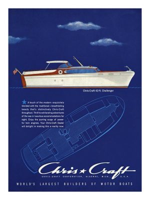 Boating Chris Craft BBCC2 - Framed Vintage Nautical & Boat Artwork from Interior Elements, Eagle WI