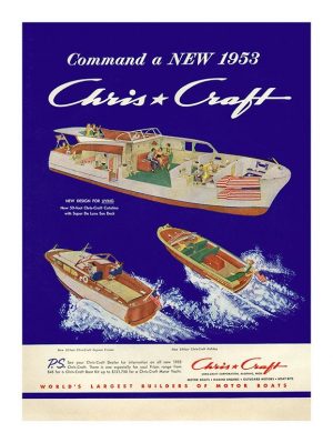 Boating Chris Craft BCCA5 - Framed Vintage Nautical & Boat Artwork from Interior Elements, Eagle WI