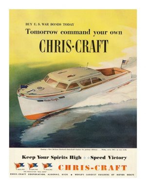 Boating Chris Craft BCCA7 - Framed Vintage Nautical & Boat Artwork from Interior Elements, Eagle WI
