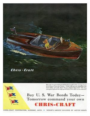 Boating Chris Craft BCCA8 - Framed Vintage Nautical & Boat Artwork from Interior Elements, Eagle WI