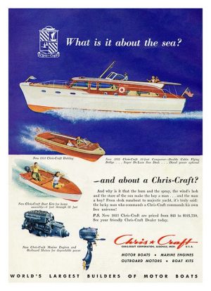 Boating Chris Craft BCCA9 - Framed Vintage Nautical & Boat Artwork from Interior Elements, Eagle WI