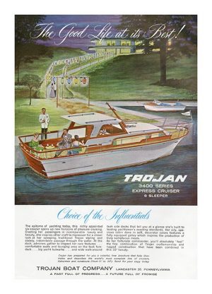 Boating Trojan BT - Framed Vintage Nautical & Boat Artwork from Interior Elements, Eagle WI