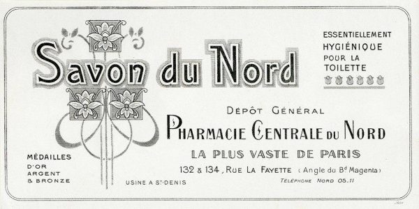 Cosmetic Label - Savon du Nord CL6 - Framed Vintage Artwork from Interior Elements, Eagle WI