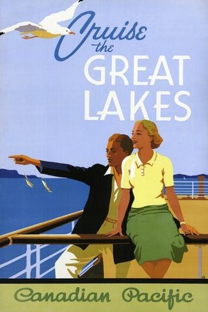 Cruise the Great Lakes TR1 - Framed Vintage Nautical Artwork from Interior Elements, Eagle WI