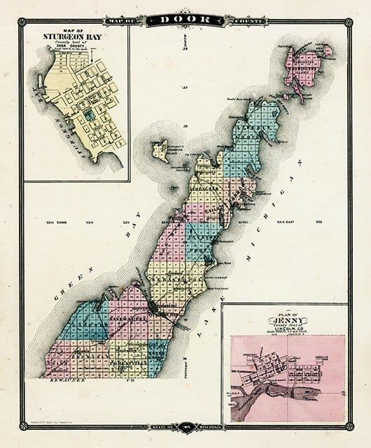 Door County Map Interior Elements