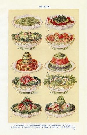 Food - Salads BFS1 - Framed Vintage Artwork from Interior Elements, Eagle WI