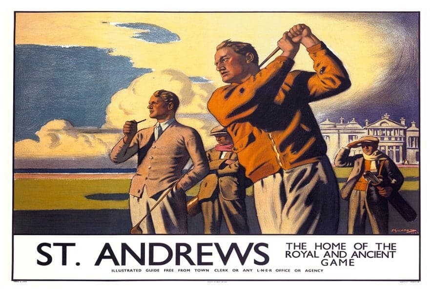 Golf St Andrews EPSA1 - Framed Vintage Artwork from Interior Elements, Eagle WI