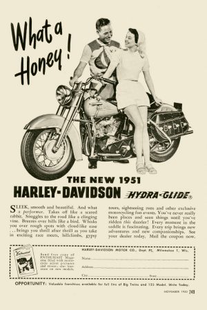 Harley Motorcycle Ad HM1 - Framed Vintage Advertising Artwork from Interior Elements, Eagle WI