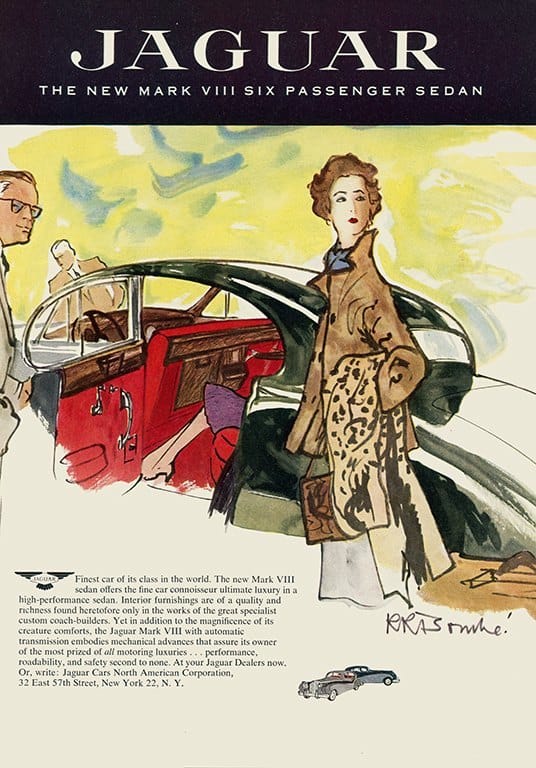 Jaguar Car Ad AutJ1 - Framed Vintage Artwork from Interior Elements, Eagle WI