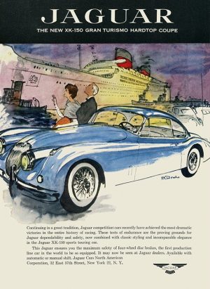 Jaguar Car Ad AutJ2 - Framed Vintage Artwork from Interior Elements, Eagle WI