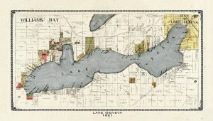 Lake Geneva 1921 Map LG1921 - Framed Antique Map / Artwork from Interior Elements, Eagle WI