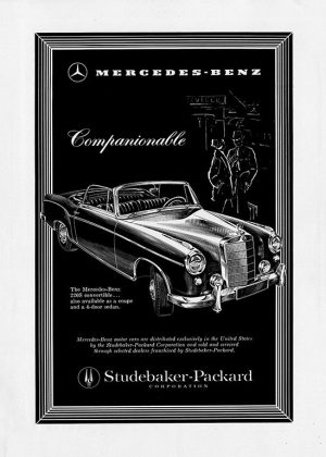 Mercedes Car Ad AutM7 - Framed Vintage Artwork from Interior Elements, Eagle WI