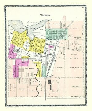 Wautoma City 1906 PMWauC - Framed Antique Map / Artwork from Interior Elements, Eagle WI