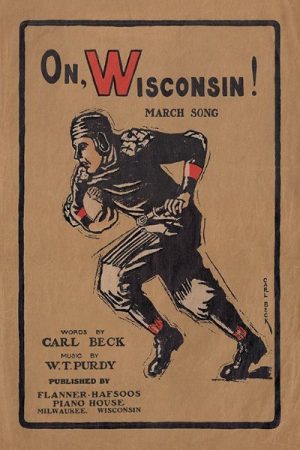 Wisconsin Football WPOW - Framed Vintage Artwork from Interior Elements, Eagle WI