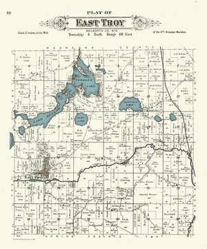 east-troy-1891-map-pmwet - Framed Antique Map / Artwork from Interior Elements, Eagle WI