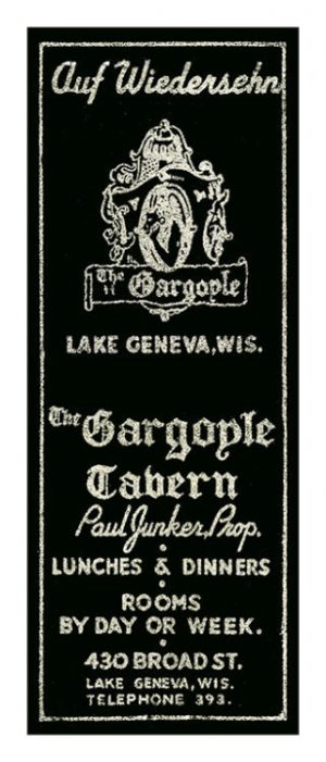 Gargoyle-Lake-Geneva-MCLGG - Framed Vintage Artwork from Interior Elements, Eagle WI