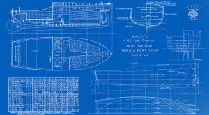 Nautical-Ship-Boat-Blueprint-BP4-2 - Framed Vintage Artwork from Interior Elements, Eagle WI