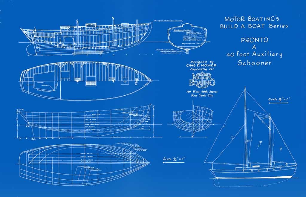 Nautical-Ship-Boat-Blueprint-BP5-2 - Framed Vintage Artwork from Interior Elements, Eagle WI