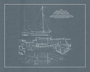 Nautical-Ship-Boat-Blueprint-BP7 - Framed Vintage Artwork from Interior Elements, Eagle WI