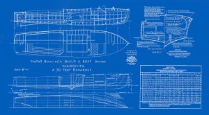 Nautical-Ship-Boat-Blueprint-BP8-2 - Framed Vintage Artwork from Interior Elements, Eagle WI