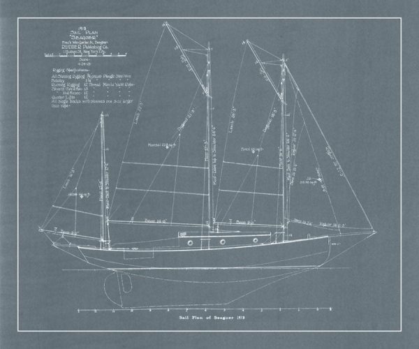 Nautical-Ship-Boat-Blueprint-BP9 - Framed Vintage Artwork from Interior Elements, Eagle WI