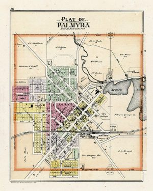 Palmyra-1899-Map-PMJPalV - Framed Antique Map / Artwork from Interior Elements, Eagle WI