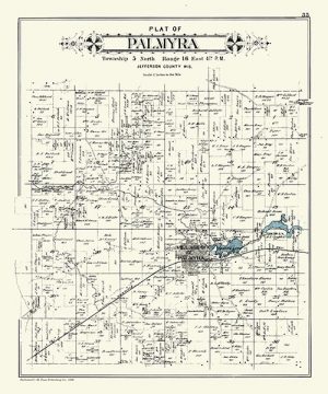 Palmyra-Township-1899-Map-PMJPalT - Framed Antique Map / Artwork from Interior Elements, Eagle WI