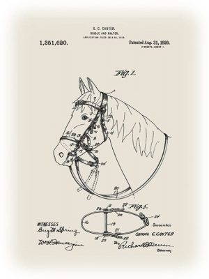 Patent-Horse-PatH1 - Framed Vintage Artwork from Interior Elements, Eagle WI