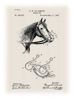 Patent-Horse-PatH3 - Framed Vintage Artwork from Interior Elements, Eagle WI