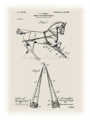 Patent-Horse-PatH4 - Framed Vintage Artwork from Interior Elements, Eagle WI