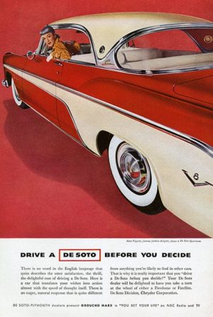 automobile-cars-desoto-autode-Framed Vintage Artwork from Interior Elements, Eagle WI