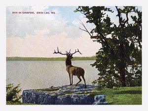 green-lake-postcard-glp2-Framed Vintage Artwork from Interior Elements, Eagle WI