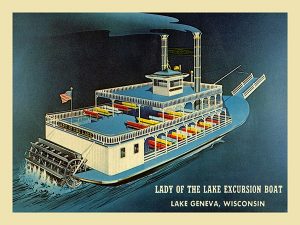 Lake-Geneva-Lady-of-the-Lake-LGLOTF-Framed Vintage Artwork from Interior Elements, Eagle WI