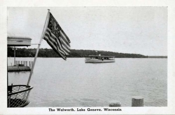 lake-geneva-postal-boat-lgplb-Framed Vintage Artwork from Interior Elements, Eagle WI