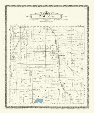 plat-map-coloma-pmwcc-Framed Vintage Artwork from Interior Elements, Eagle WI