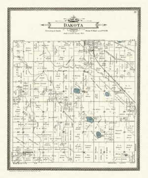 plat-map-dakota-pmwcd-Framed Vintage Artwork from Interior Elements, Eagle WI
