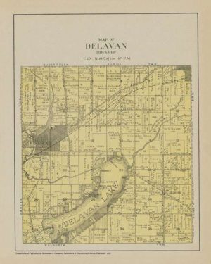 plat-map-delavan-1921-pmad1921-Framed Vintage Artwork from Interior Elements, Eagle WI