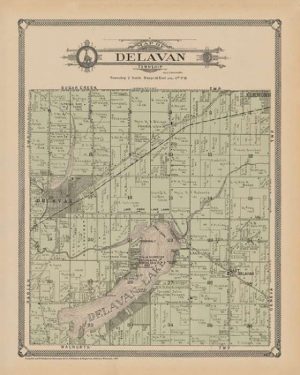 plat-map-delavan-township-1907-pmahdt1907-Framed Vintage Artwork from Interior Elements, Eagle WI