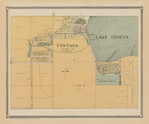 plat-map-fontana-1907-pmahf1907-Framed Vintage Artwork from Interior Elements, Eagle WI