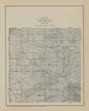 plat-map-geneva-1921-pmag1921-Framed Vintage Artwork from Interior Elements, Eagle WI