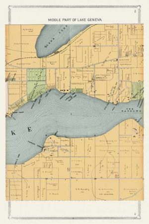 plat-map-geneva-lake-3-part-middle-pmahgl3m-Framed Vintage Artwork from Interior Elements, Eagle WI