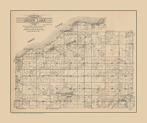 plat-map-green-lake-1923-pmglcgl1923-Framed Vintage Artwork from Interior Elements, Eagle WI