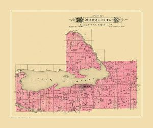 Plat-Map-Marquette-Township-1901-PMGLCMT1901-Framed Vintage Artwork from Interior Elements, Eagle WI