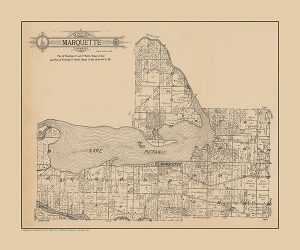 plat-map-marquette-township-1923-pmglcmt1923-Framed Vintage Artwork from Interior Elements, Eagle WI