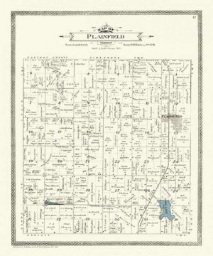 plat-map-plainfield-pmwcp-Framed Vintage Artwork from Interior Elements, Eagle WI