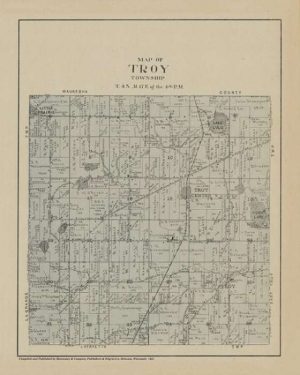 plat-map-troy-1921-pmat1921-Framed Vintage Artwork from Interior Elements, Eagle WI