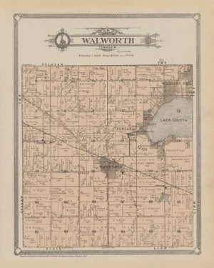 plat-map-walworth-1907-pmahw1907-Framed Vintage Artwork from Interior Elements, Eagle WI